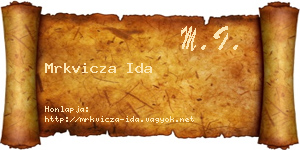 Mrkvicza Ida névjegykártya